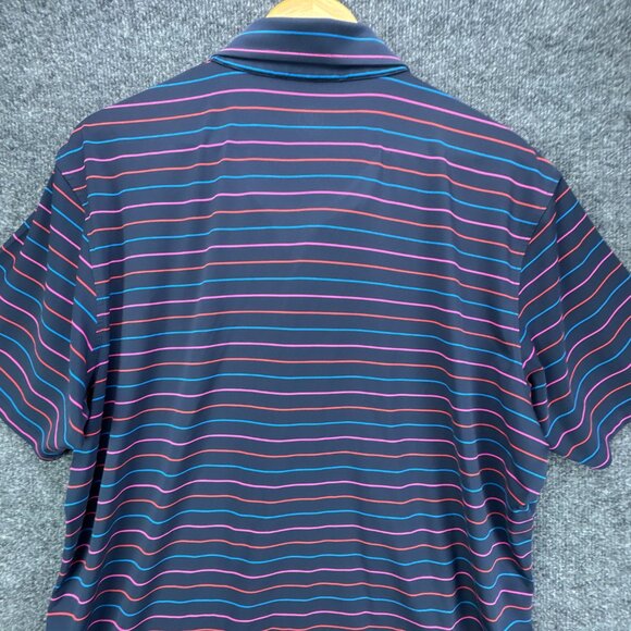 G/FORE Golf Polo Shirt Mens Extra Large Blue Performance Striped Sea Island - Picture 6 of 12